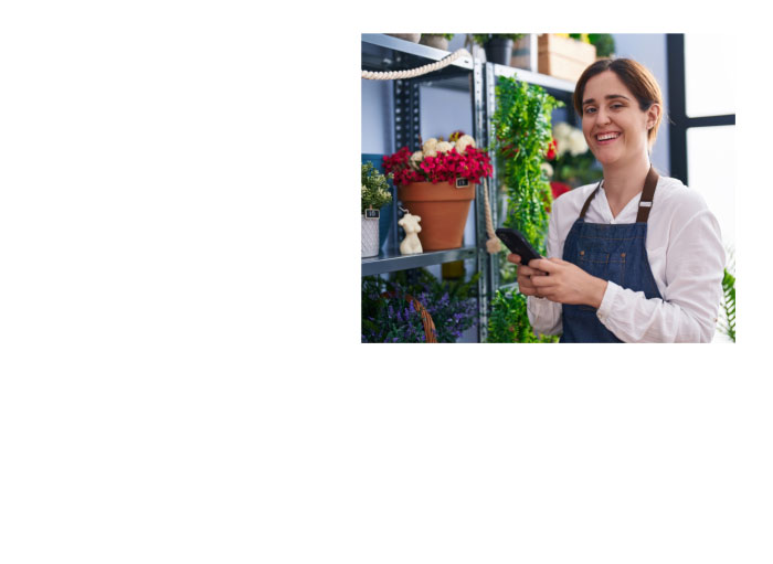 Woman holding a plant