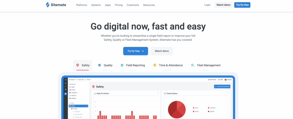 Sitemate homepage screenshot