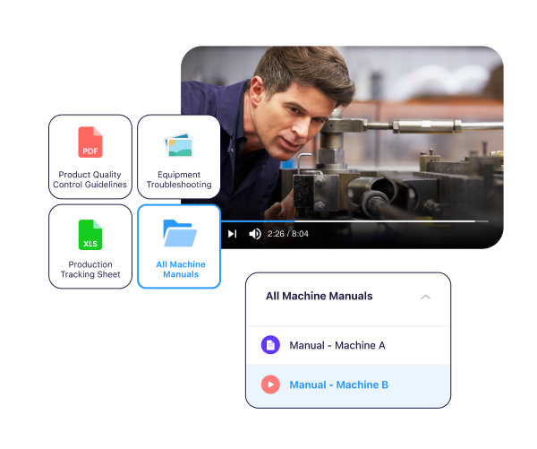 An illustration showing Connecteam’s Knowledge base interface