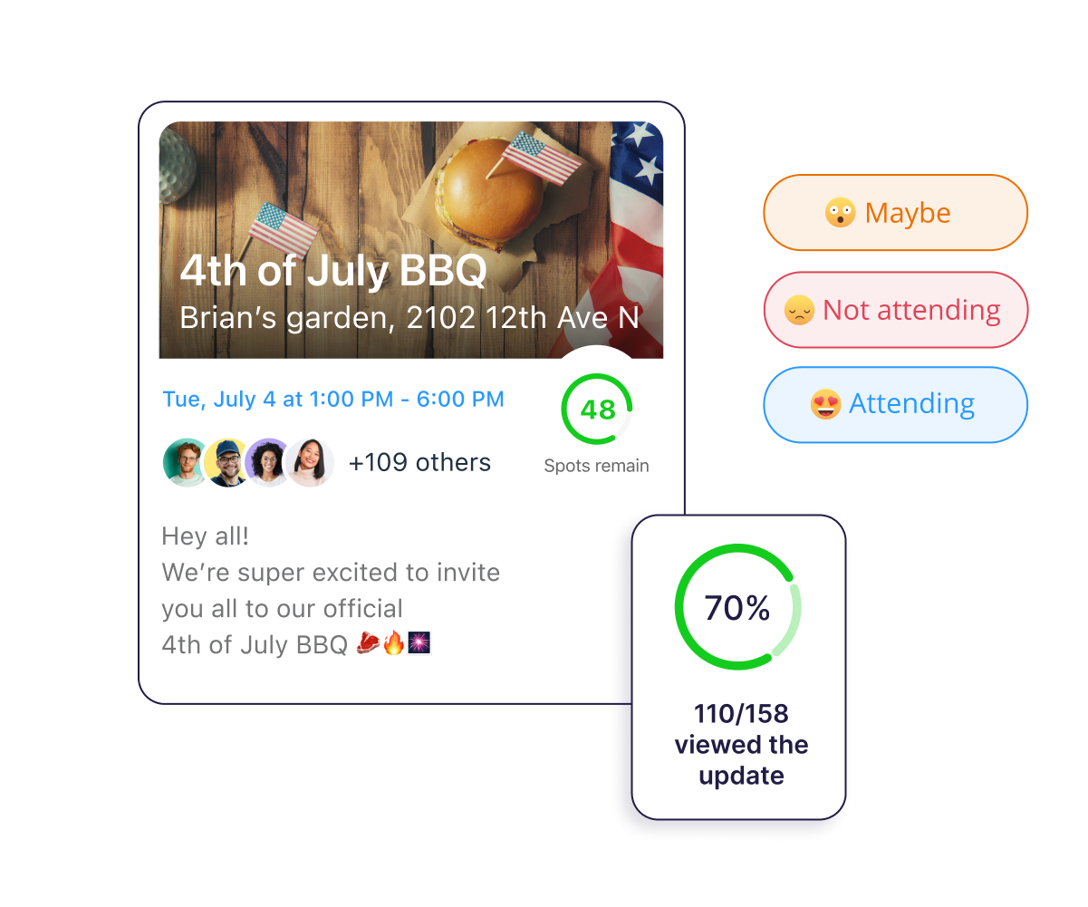 An illustration showing Connecteam’s Events interface