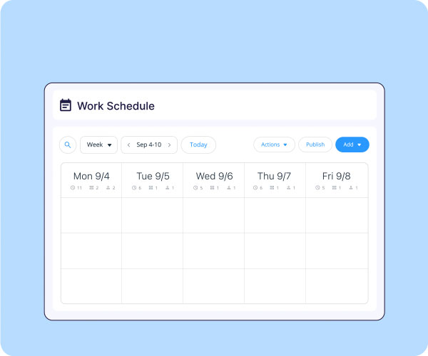 Work schedule illustration with zapier