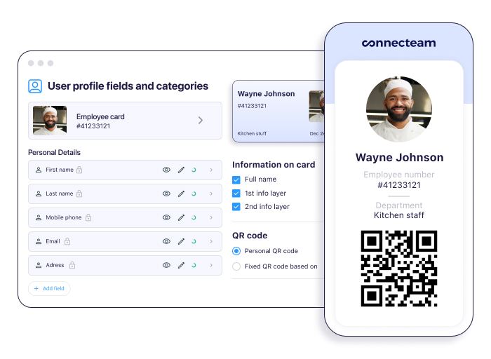 A view of a user's employee ID