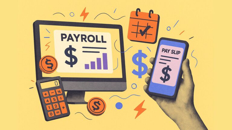 An illustration showing concepts of payroll software