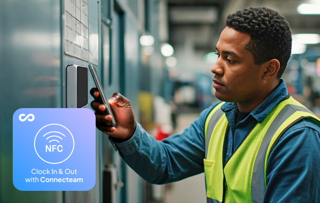 Employee using NFC capability