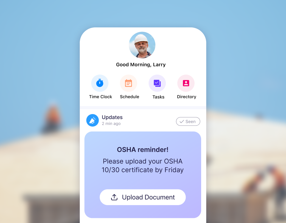 Illustration of Connecteam's communication mobile app