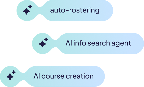 Crush productivity with auto-rostering, Ai service agent and AI course creation