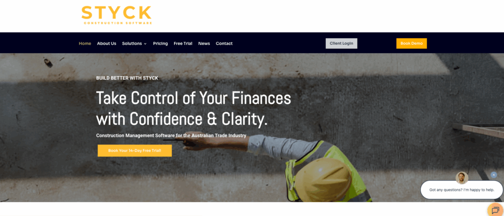 Styck homepage screenshot